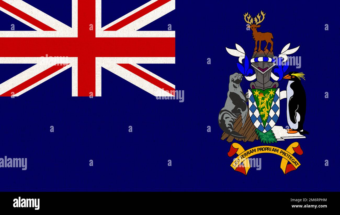 Drapeau de la Géorgie du Sud et des îles Sandwich du Sud Banque D'Images