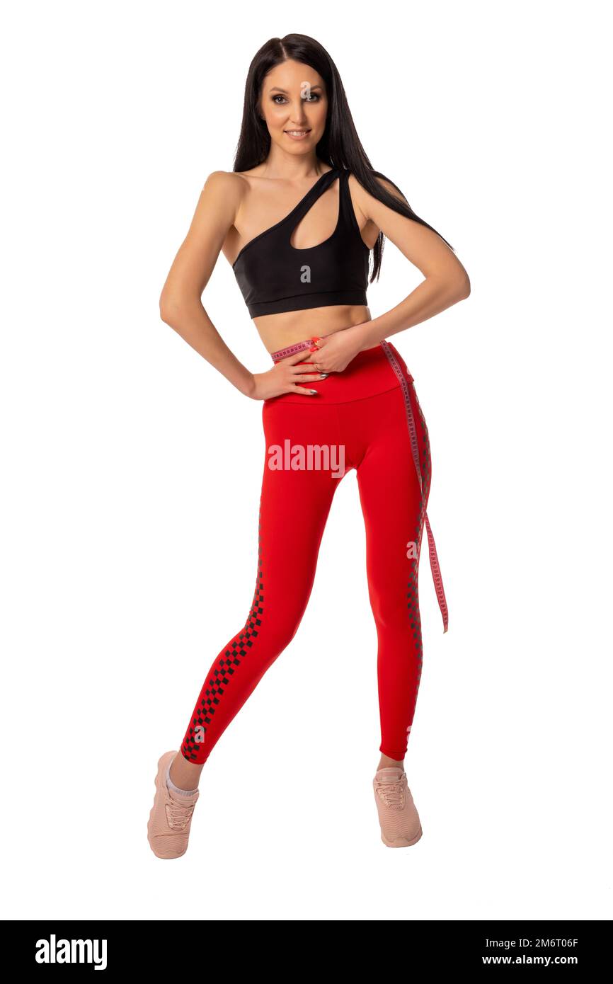 Femme près du corps dans les vêtements de sport Banque D'Images