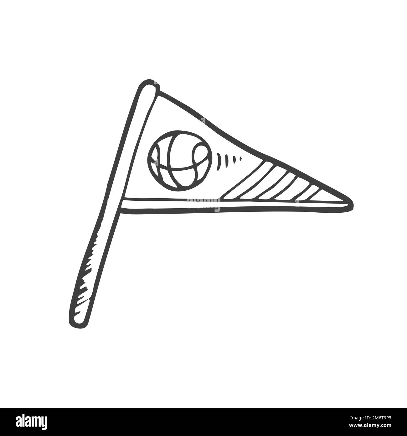 Illustration de l'icône du drapeau de basket-ball. Clip de symbole de pictogramme de sport vectoriel graphique Art Illustration de Vecteur