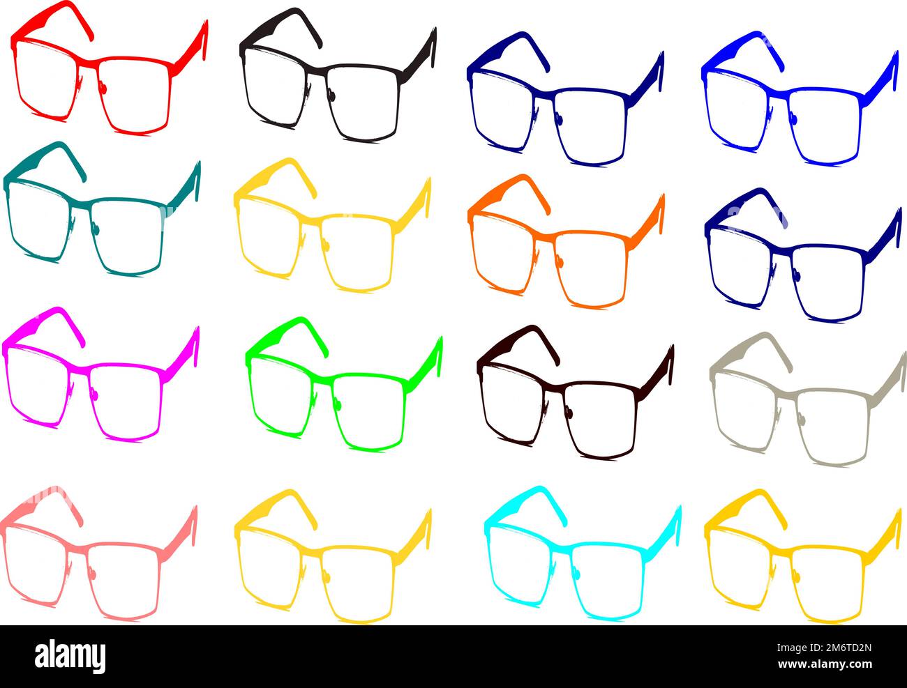 Brillen dans verschieden Farben Illustration de Vecteur