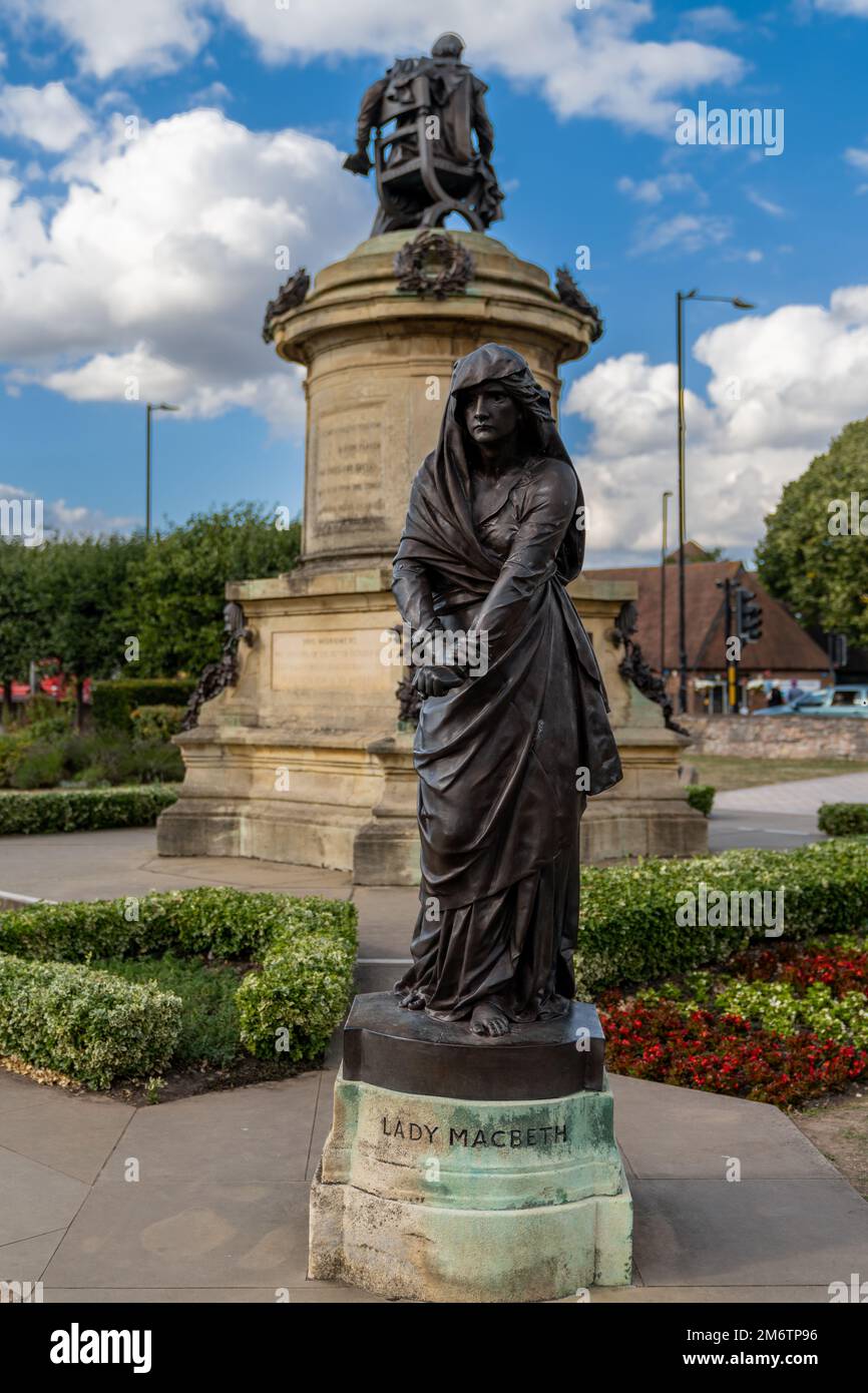 Vue sur le Gower Memorial et la statue de Lady Macbeth Banque D'Images