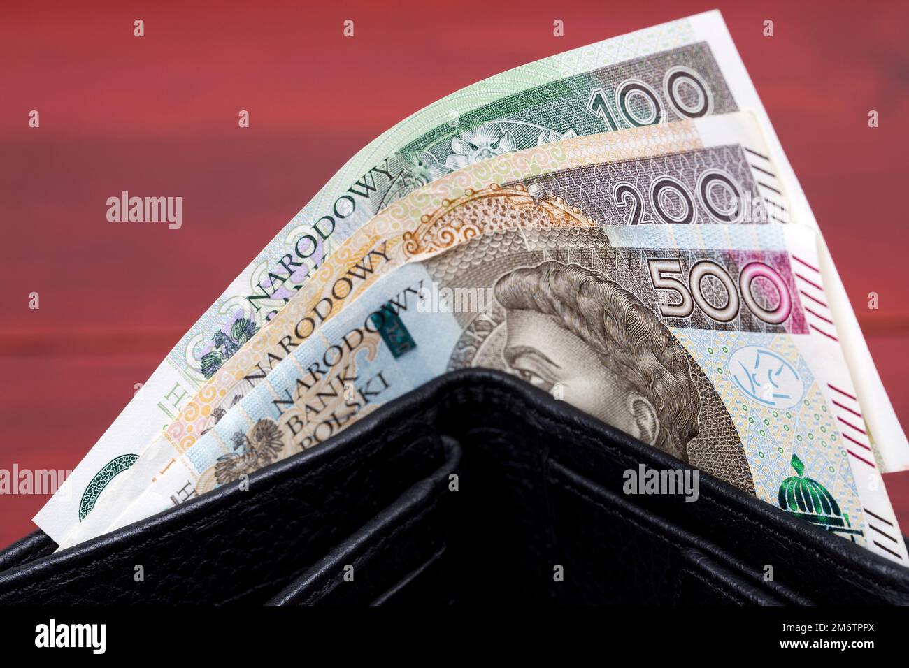 Argent polonais - Zloty dans le portefeuille Banque D'Images