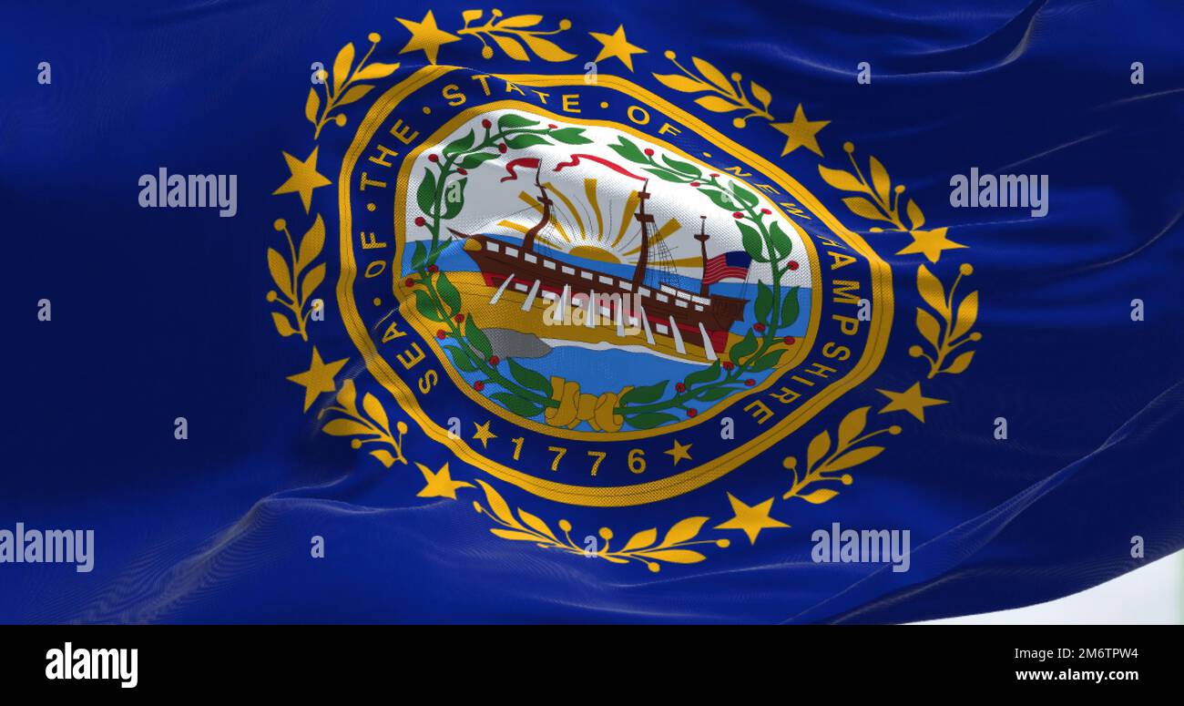 Vue rapprochée du drapeau de l'État du New Hampshire Banque D'Images