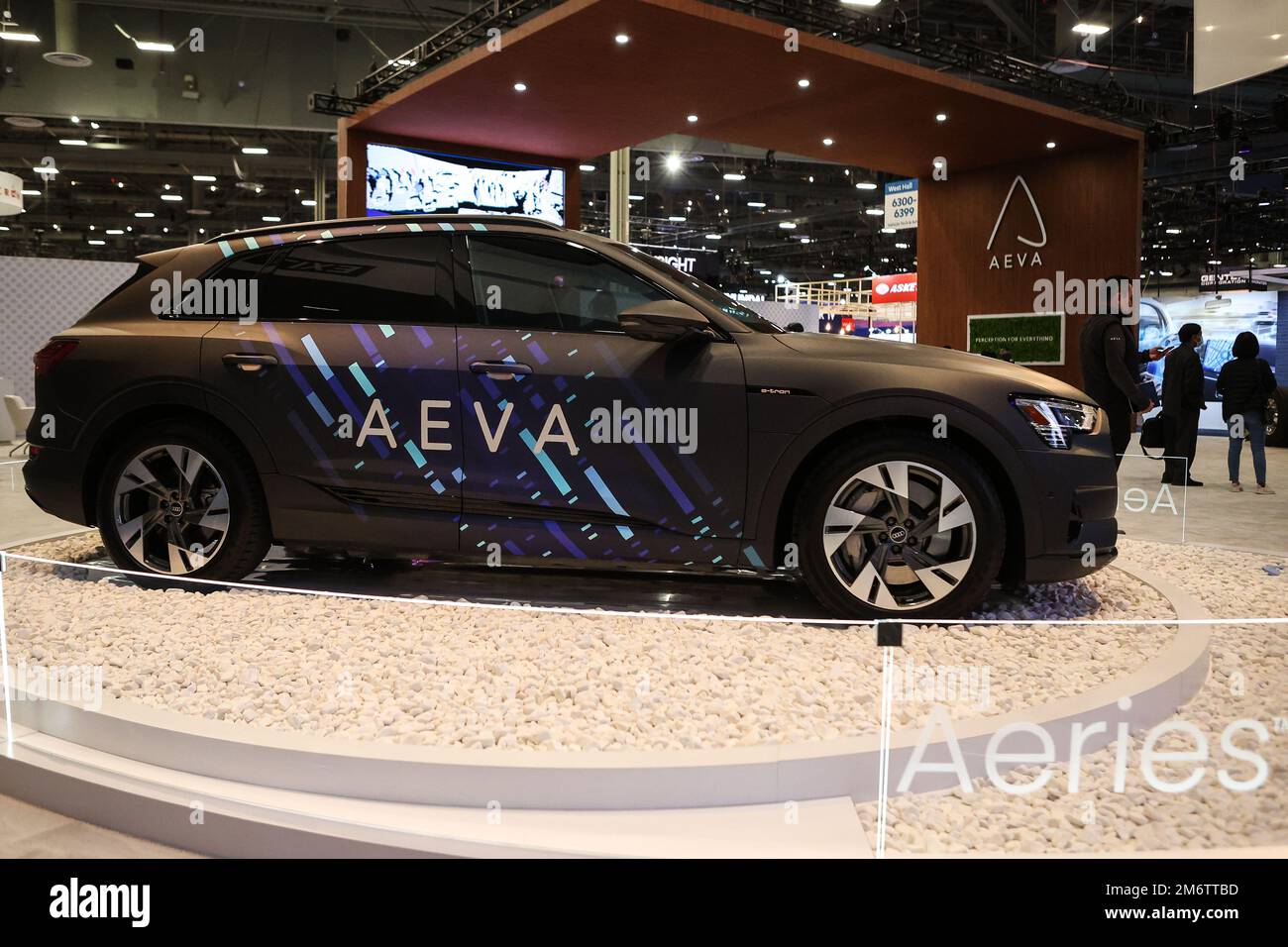 Las Vegas, Nevada, États-Unis. 5th janvier 2023. Un véhicule électrique AEVA exposé dans le West Hall lors du Consumer Electronics Show (ces 2023) au Las Vegas Convention Center de Las Vegas, Nevada. Christopher Trim/CSM/Alamy Live News Banque D'Images