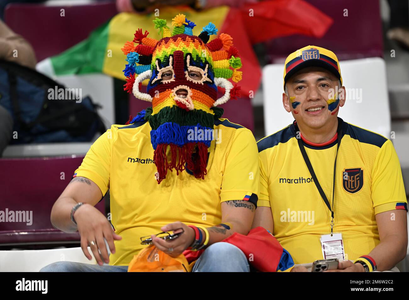 Fans en action lors du match de groupe de la coupe du monde FIFA 2022 entre Equateur et Sénégal, Stade international Khalifa, Doha, 29/11/2022 avec: Fans où: Doha, Qatar quand: 29 Nov 2022 crédit: Anthony Stanley/WENN Banque D'Images