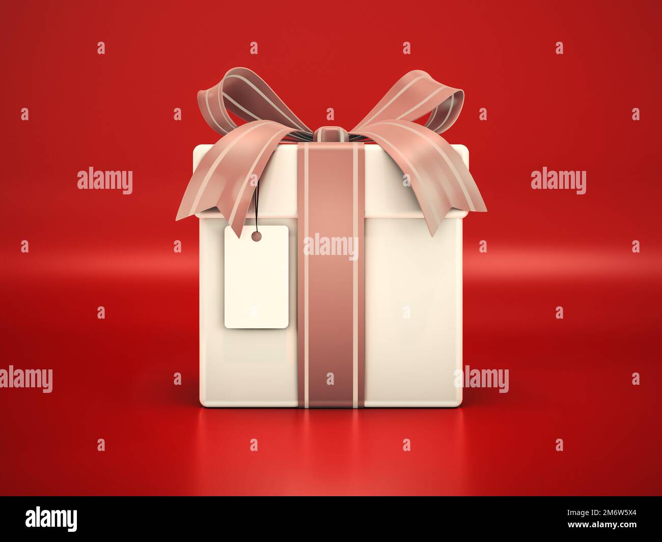 Boîte cadeau avec étiquette de prix vierge Banque D'Images