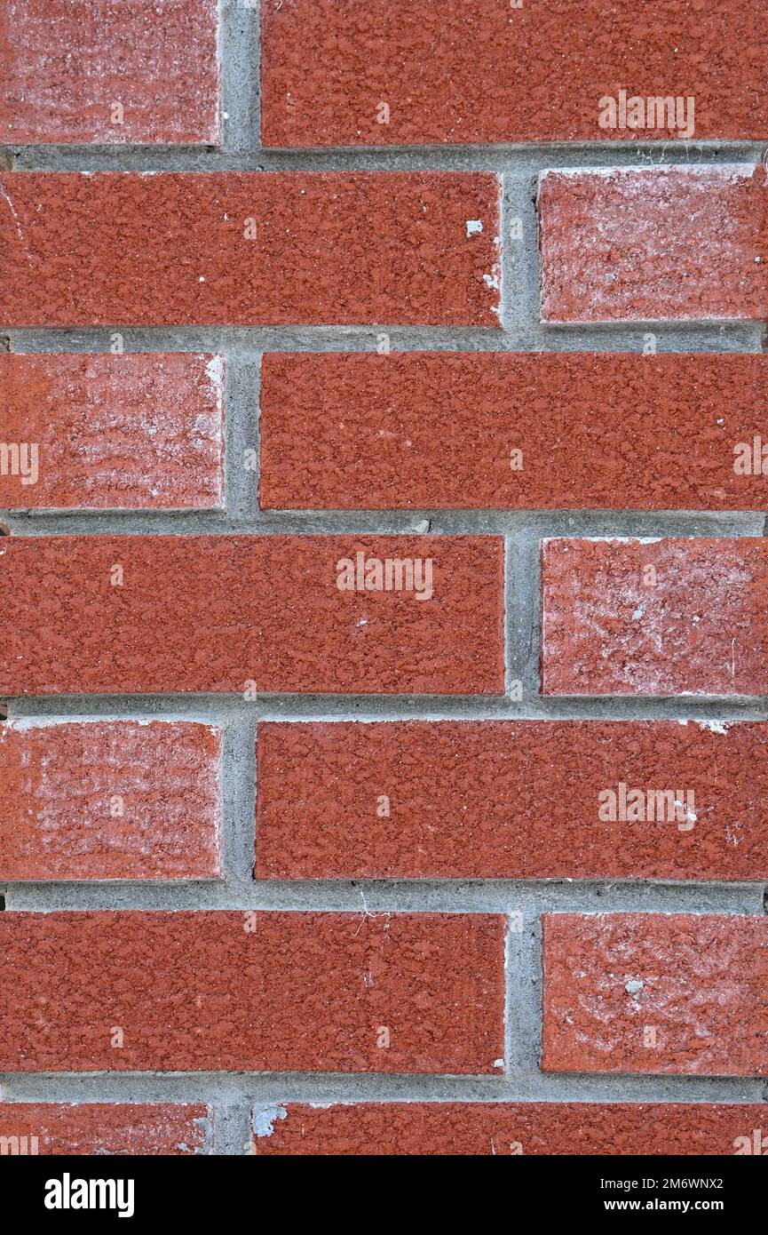 Une section d'un mur de briques rouges Banque D'Images