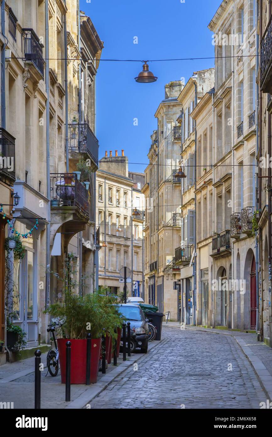 Rue à Bordeaux, France Banque D'Images