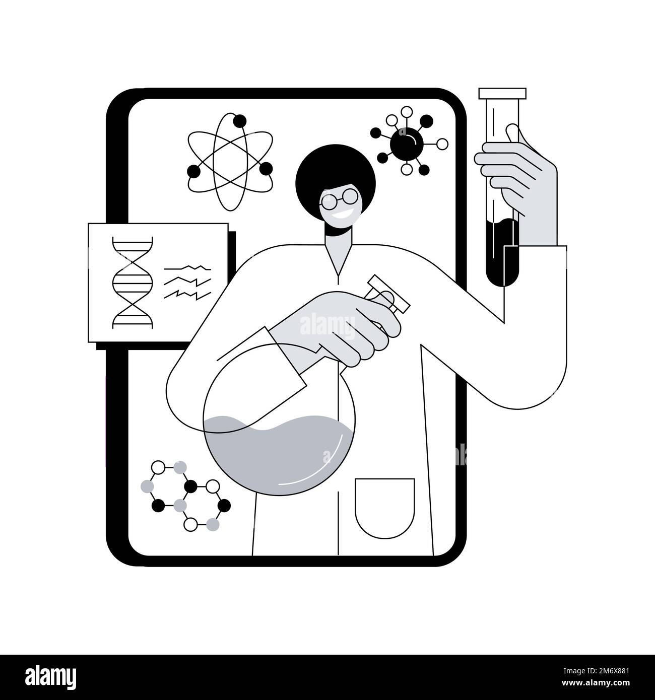 Tutorat scientifique en ligne résumé concept illustration vectorielle. Apprentissage personnalisé, plate-forme éducative en ligne, homeschooling en covid-2019 quaranti Illustration de Vecteur