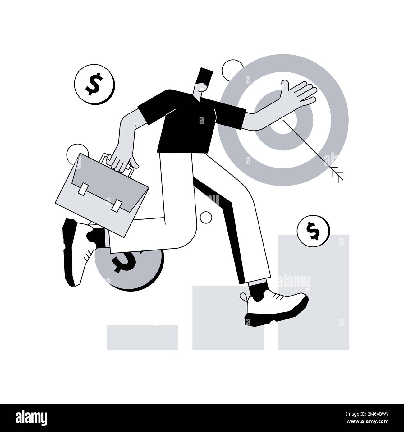 Illustration du vecteur de concept abstrait de la croissance de carrière. Développement de carrière, careerbuilder, progression de la planification de la personnalité, définition des objectifs, réussite, poste Illustration de Vecteur