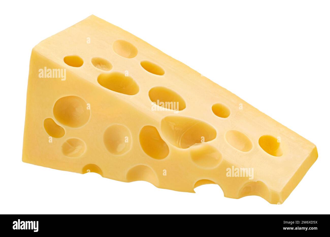 Triangle de fromage isolé sur fond blanc Banque D'Images