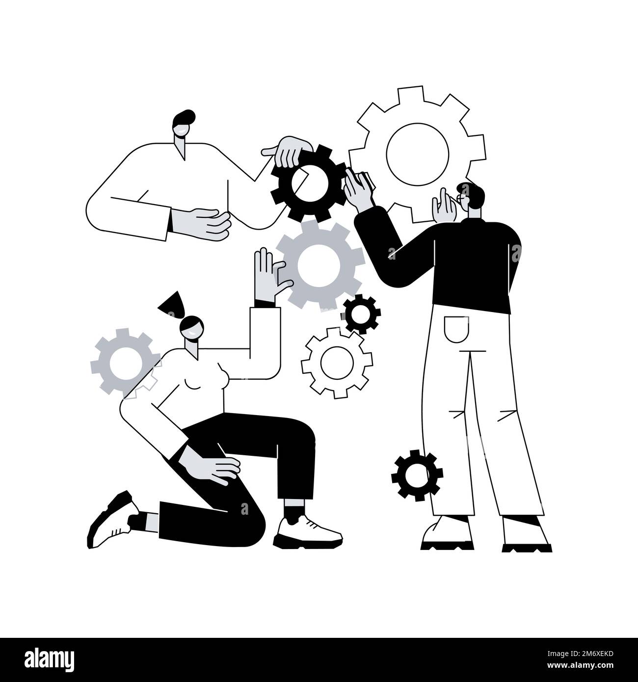 Illustration du vecteur de concept abstrait de collaboration. Collaboration d'équipe de travail, coopération d'entreprise, assistance mutuelle des collègues, réunion d'affaires Illustration de Vecteur