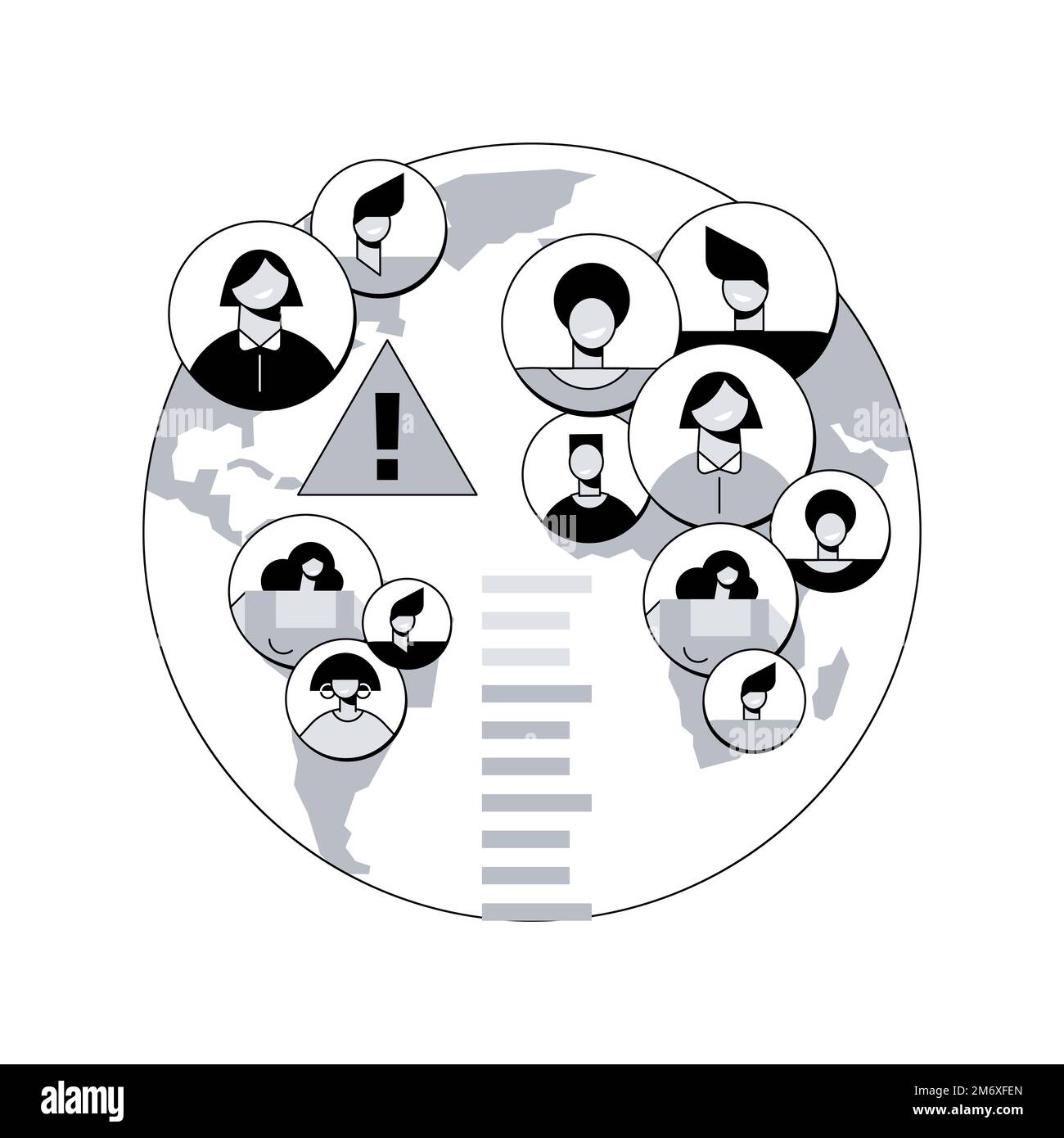 Illustration du vecteur de concept abstrait de surpopulation. Surpopulation humaine mondiale, surconsommation des ressources, zone densément peuplée, population urbaine gr Illustration de Vecteur