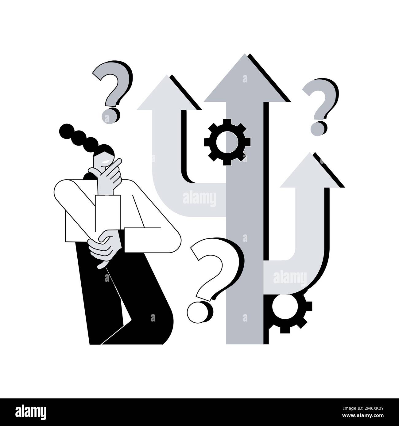 Illustration du vecteur de concept abstrait Choice. Prise de décision, recherche de solutions, possibilités multiples, liberté de choix, sans cerveau, difficulté de c Illustration de Vecteur