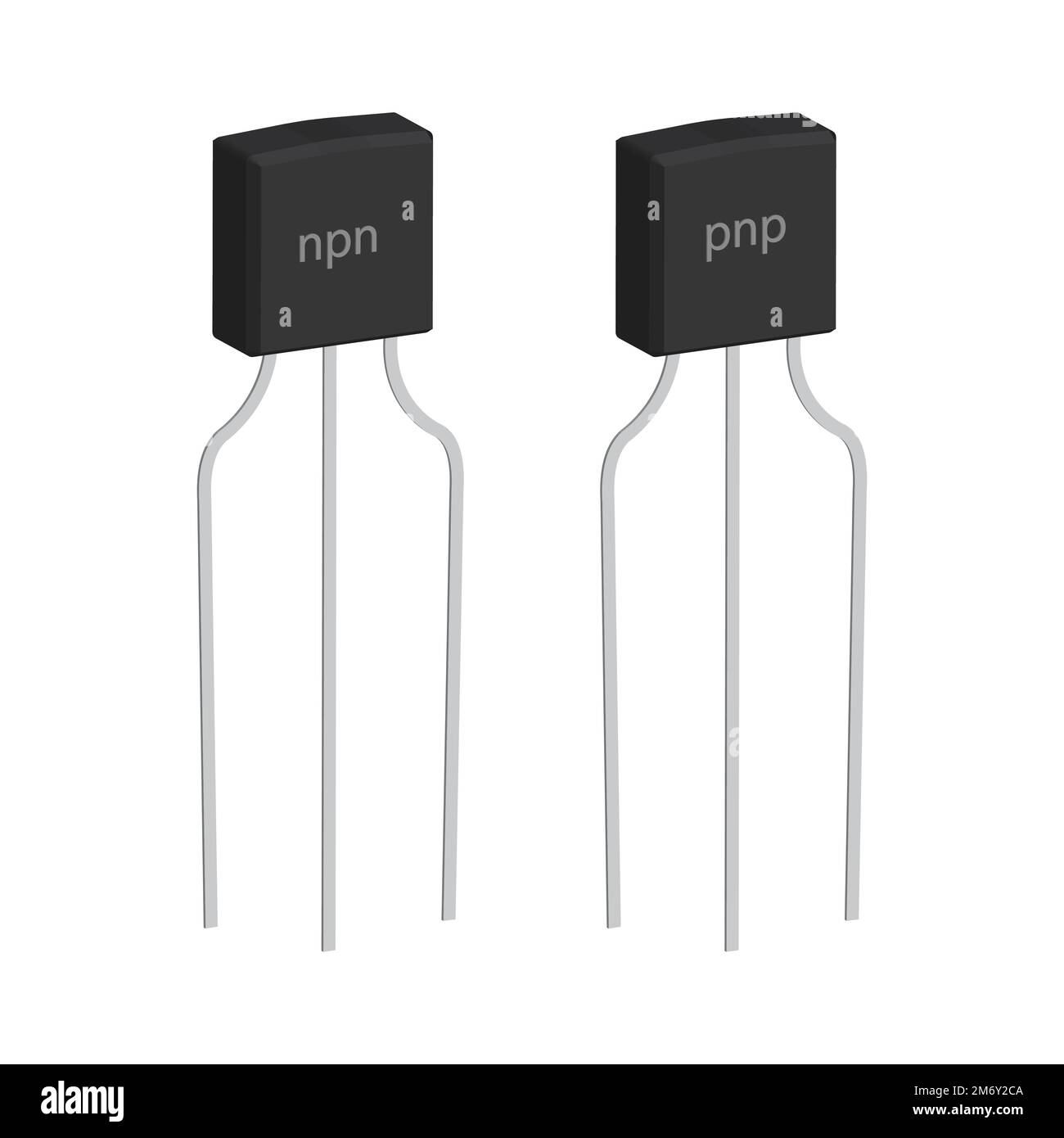 conception vectorielle 3d de transistor npn et pnp bjt Illustration de Vecteur