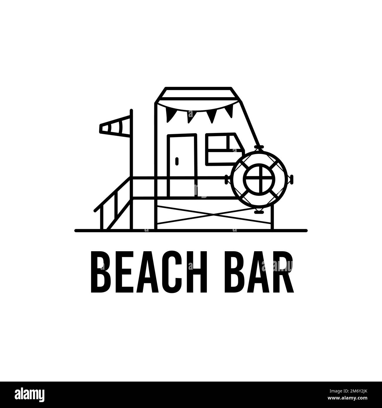 Motif bar de plage avec logo vectoriel Illustration de Vecteur