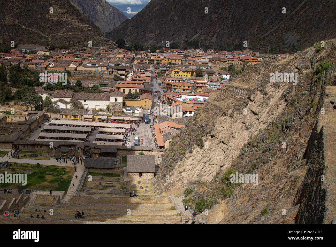 Site archéologique d'Ollantaytambo Inca dans la province d'Urubamba cusco département pérou Banque D'Images