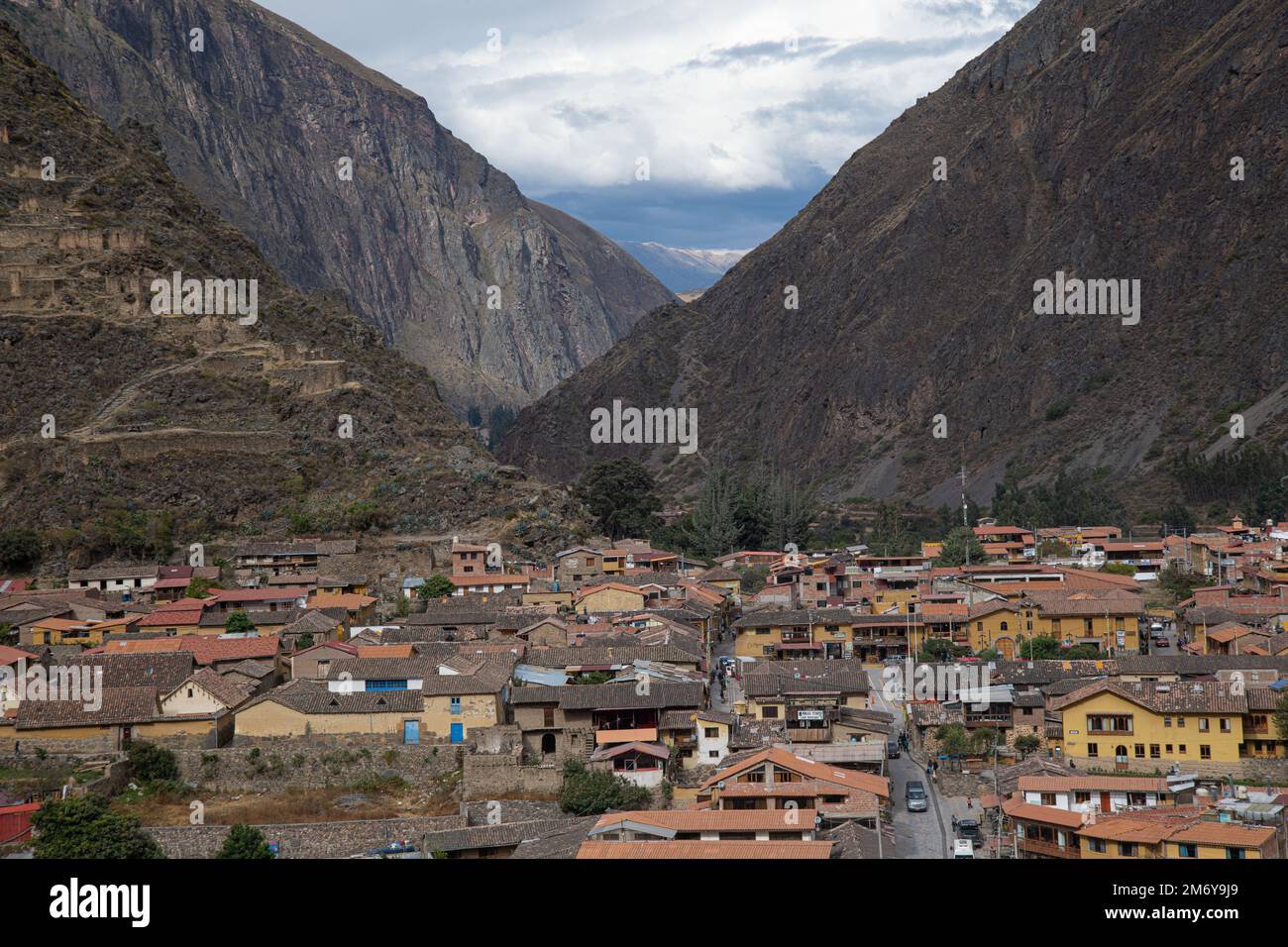 Site archéologique d'Ollantaytambo Inca dans la province d'Urubamba cusco département pérou Banque D'Images