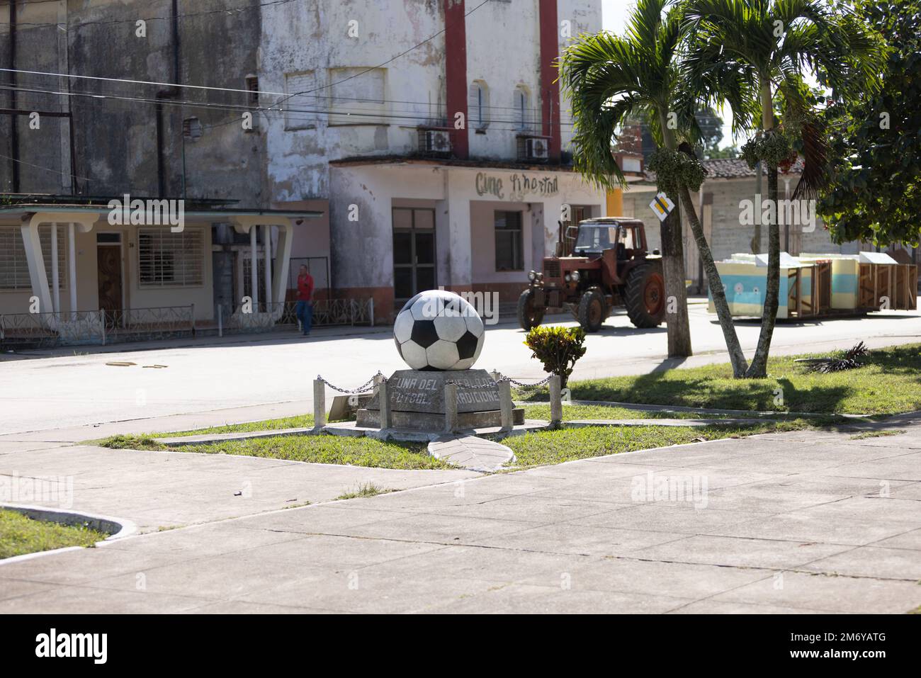 Zulueta Villa Clara, Cuba est considéré comme le berceau cubain du football parce qu'il a été l'un des premiers villages dans lesquels ce sport a été introduit. Banque D'Images