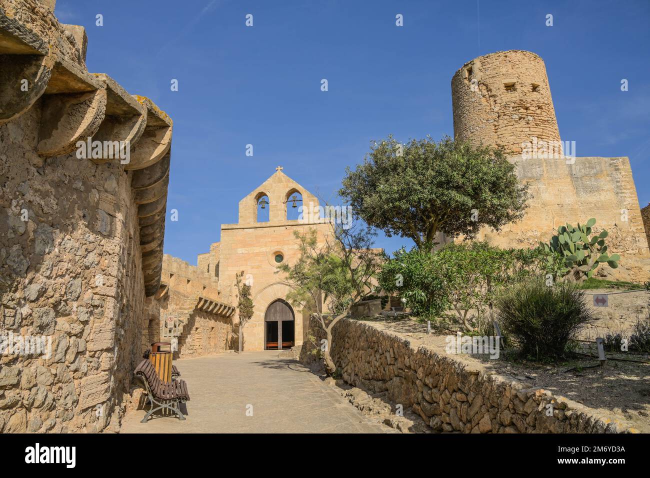 Kirche Nostra Senyora de l’Esperanca, Festungsanlage Castell de Capdepera, Majorque, Espagnol Banque D'Images