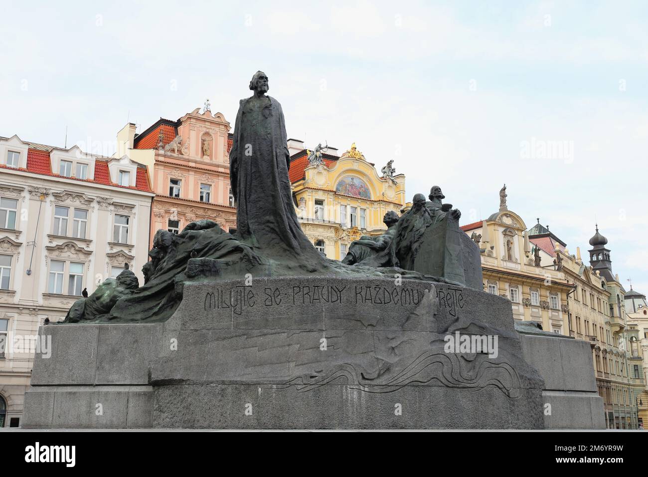 Monument Jan Hus, place de la Vieille ville, ville de Prague, République Tchèque Banque D'Images