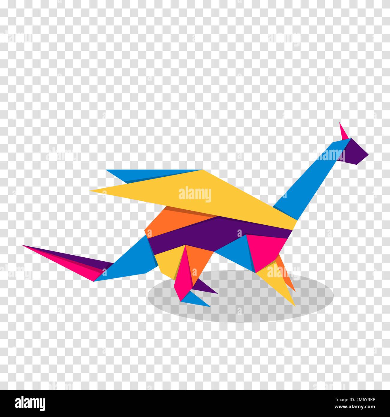 Origami dragon. Logo dragon abstrait coloré. Origami animal. Illustration vectorielle Illustration de Vecteur