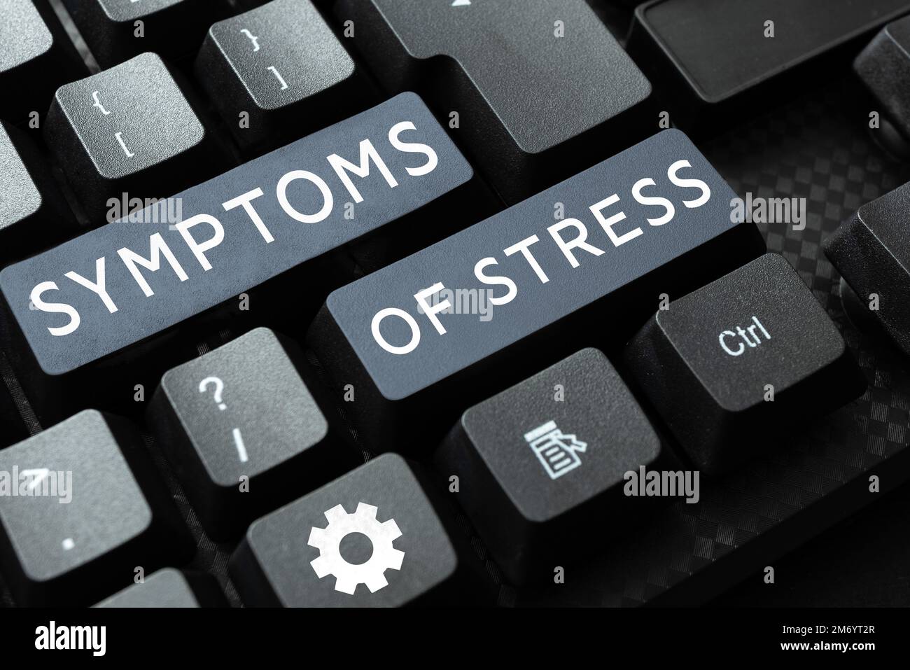 Écriture affichant des symptômes de stress. Concept d'affaires servant de symptôme ou de signe en particulier de quelque chose de indésirable Banque D'Images