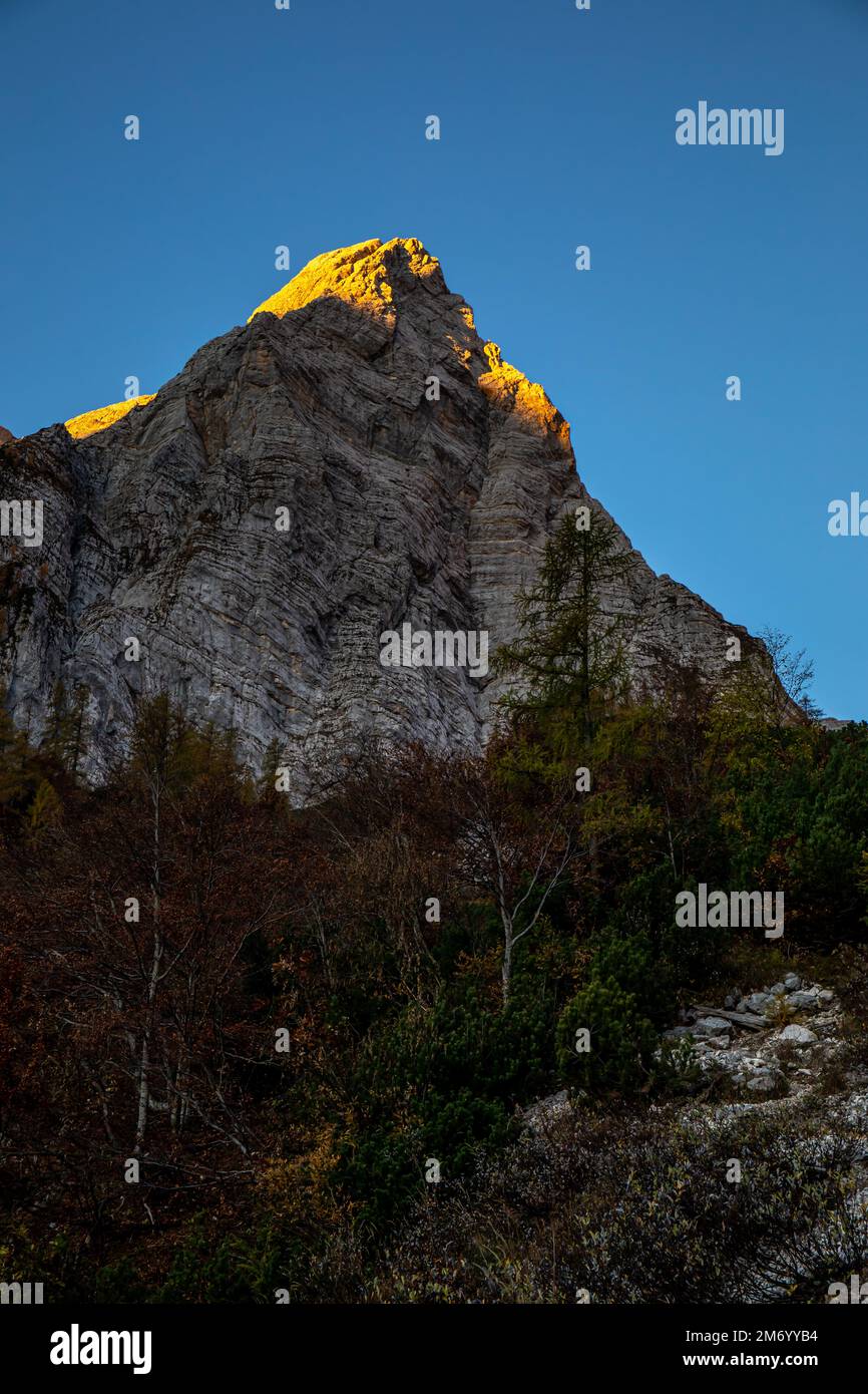 Randonnée Križ - Stenar - Bovški gamsovec, alpes juliennes, Slovénie Banque D'Images