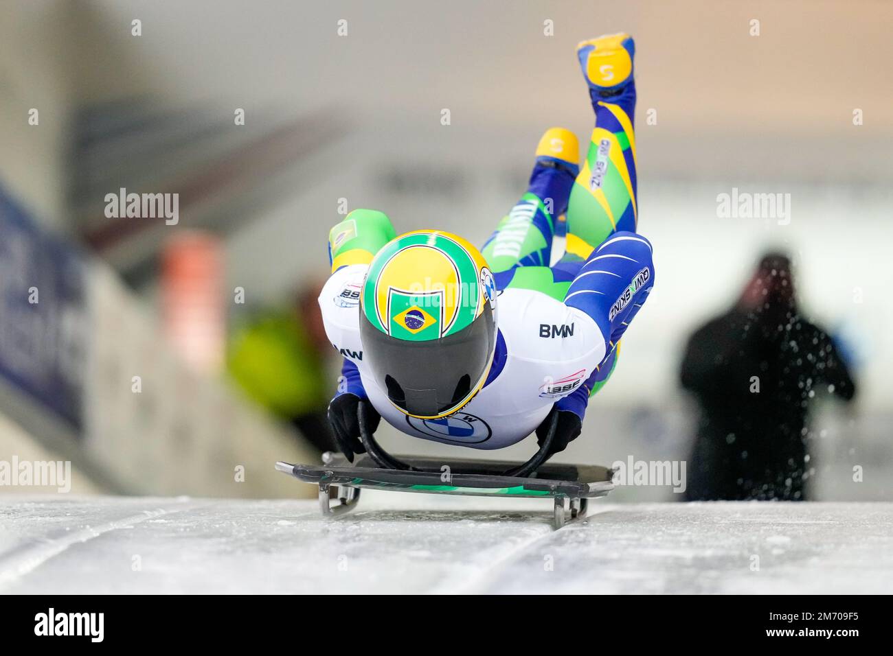 WINTERBERG, ALLEMAGNE - JANVIER 6 : Nicole Rocha Silveira du Brésil concourra au Skeleton féminin lors de la BMW IBSF Bob & Skeleton World Cup à la Veltins-EisArena sur 6 janvier 2023 à Winterberg, Allemagne (photo de Patrick Goosen/Orange Pictures) Banque D'Images
