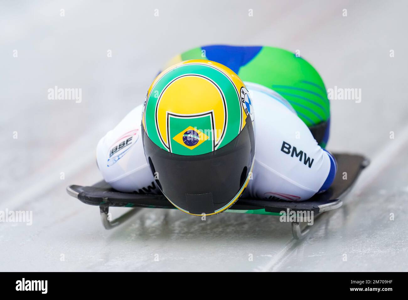 WINTERBERG, ALLEMAGNE - JANVIER 6 : Nicole Rocha Silveira du Brésil concourra au Skeleton féminin lors de la BMW IBSF Bob & Skeleton World Cup à la Veltins-EisArena sur 6 janvier 2023 à Winterberg, Allemagne (photo de Patrick Goosen/Orange Pictures) Banque D'Images