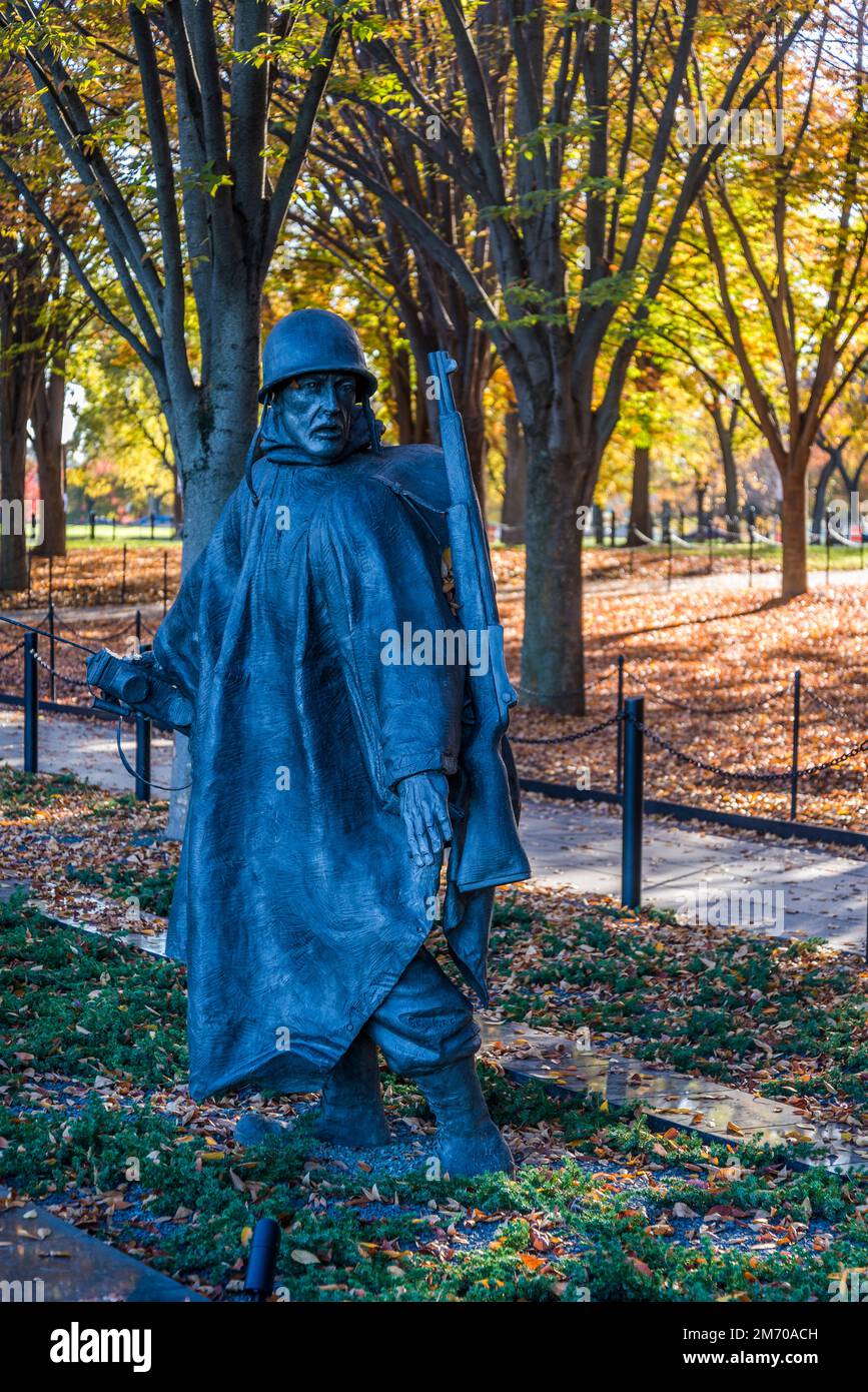 Mémorial des anciens combattants de la guerre de Corée, situé dans le parc West Potomac, Washington, D.C., États-Unis Banque D'Images