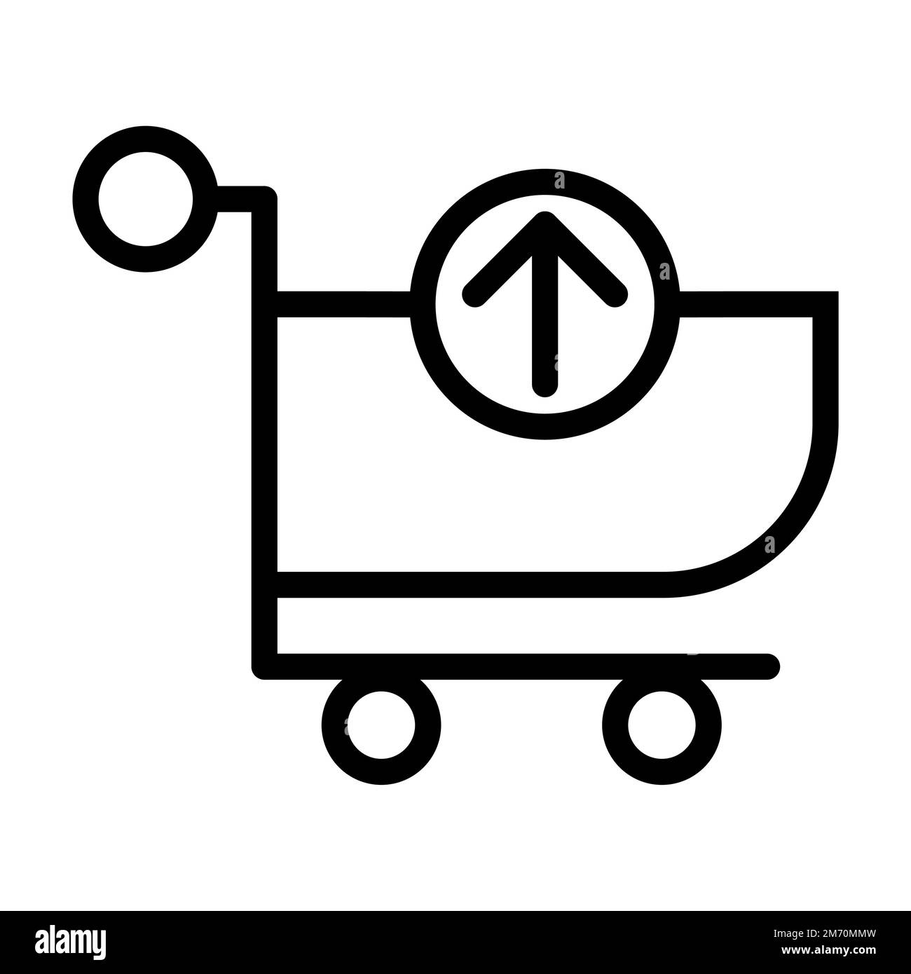 Ligne d'icône de récupération dans le panier isolée sur fond blanc. Icône fine et plate noire sur un style moderne. Symbole linéaire et contour modifiable. Simple et p Illustration de Vecteur