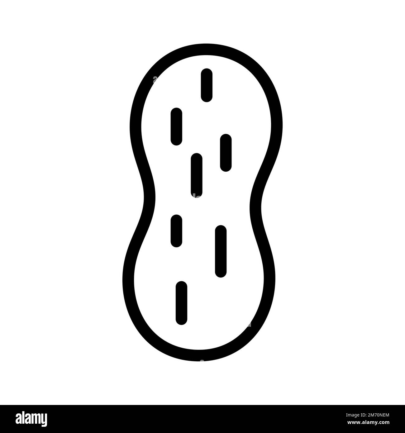 Ligne d'icône d'arachide isolée sur fond blanc. Icône fine et plate noire sur un style moderne. Symbole linéaire et contour modifiable. Simple et performant Illustration de Vecteur