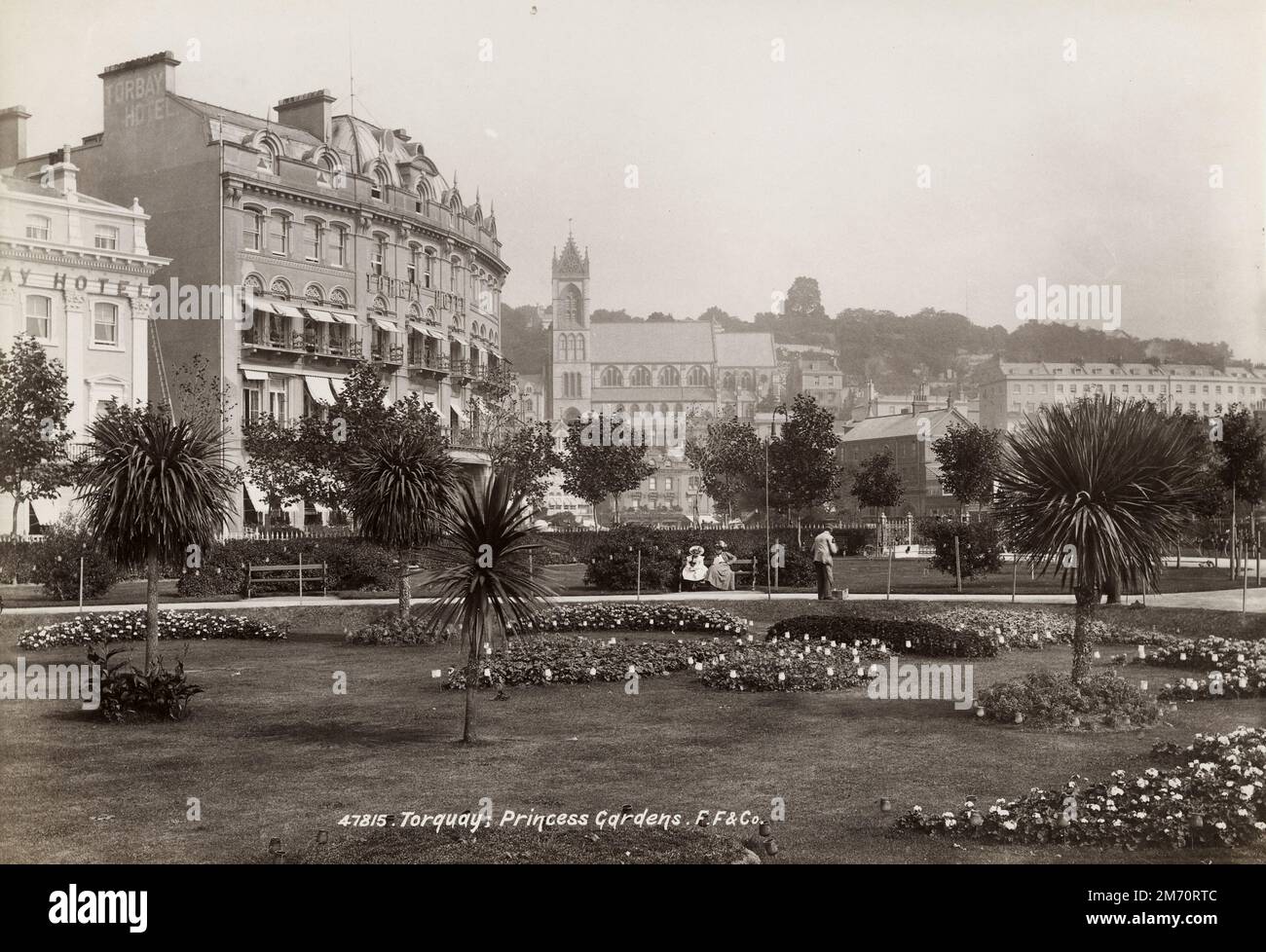 Photographie vintage de la fin du 19th/début du 20th siècle: C1900 - Princess Gardens, Torquay, Devon Banque D'Images