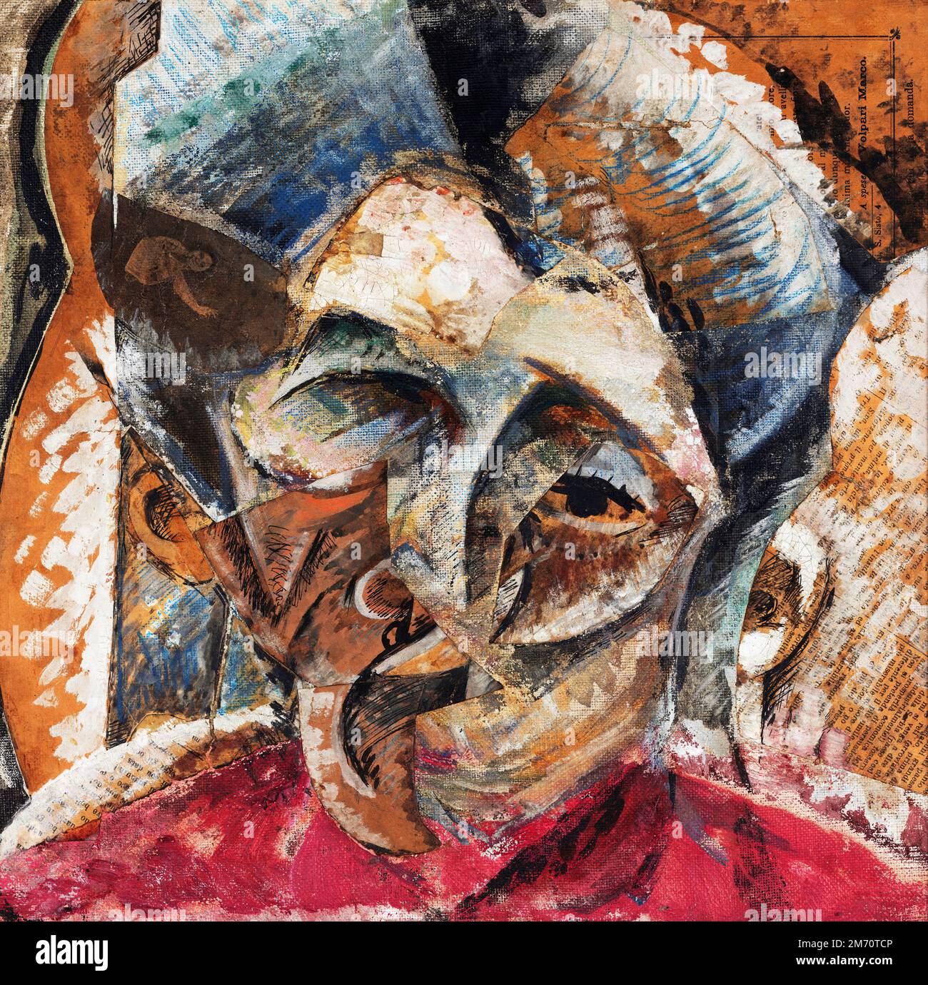 Dinamismo di una testa di donna (dynamisme de la tête d'une femme) par Umberto Boccioni (1882-1916), tempera et collage sur toile, 1914 Banque D'Images