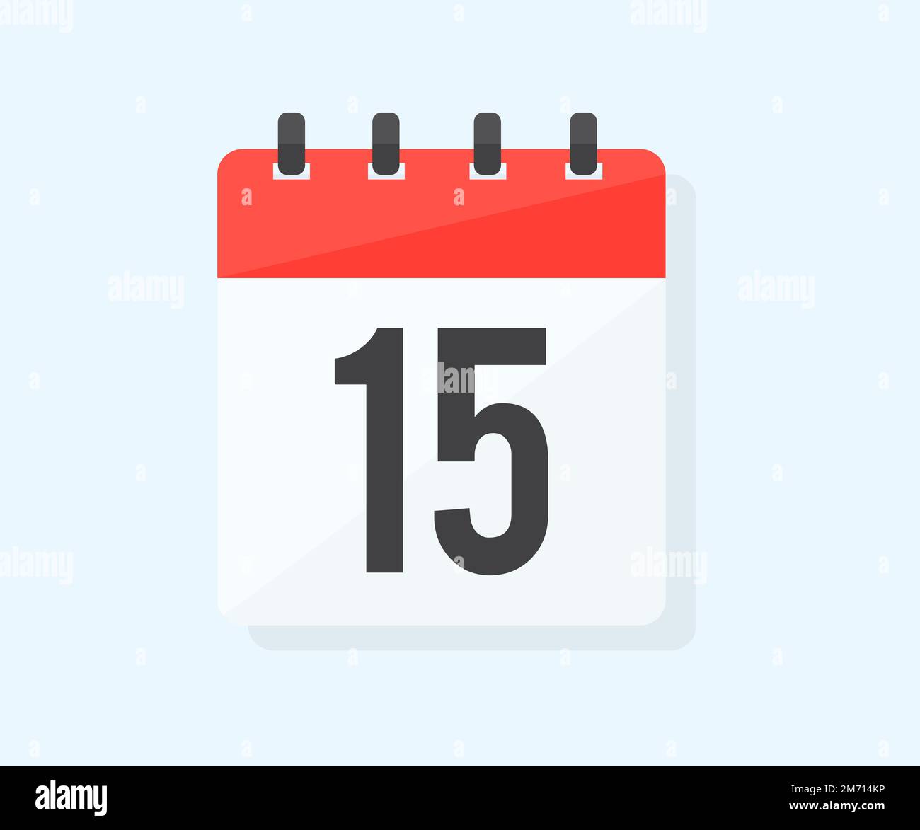 Le jour quinze du mois avec la date 15, quinzième jour logo design. Icône calendrier jour 15. Symbole de rappel. Date de planification de l'événement. Illustration de Vecteur