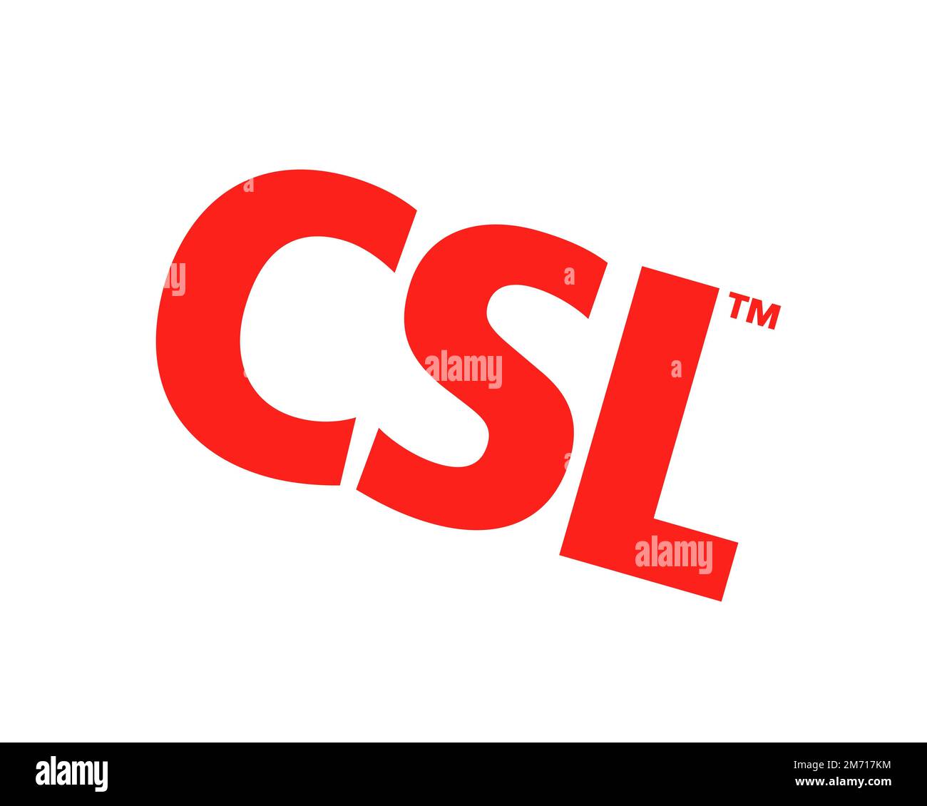 CSL Limited, logo pivoté, fond blanc B Banque D'Images