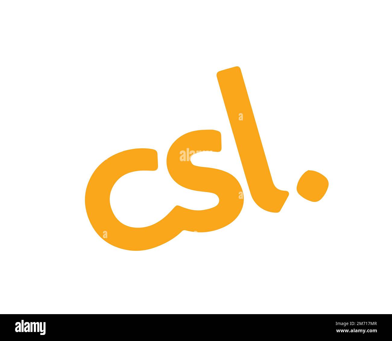 CSL Mobile, logo pivoté, fond blanc Banque D'Images