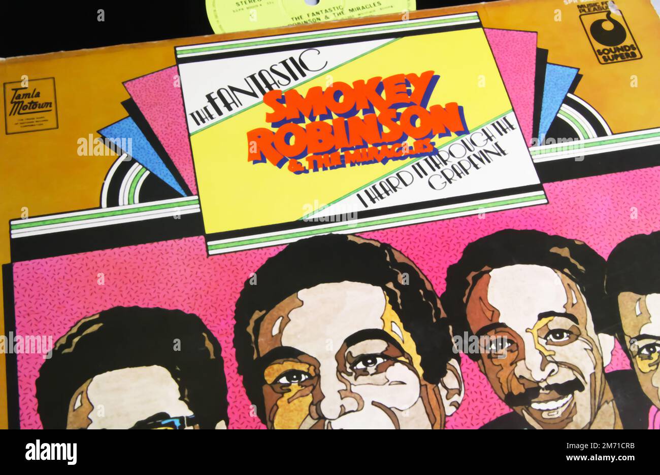 Viersen, Allemagne - 9 mai. 2022: Gros plan de la couverture de disque de vinyle de Smokey robinson et les miracles Banque D'Images