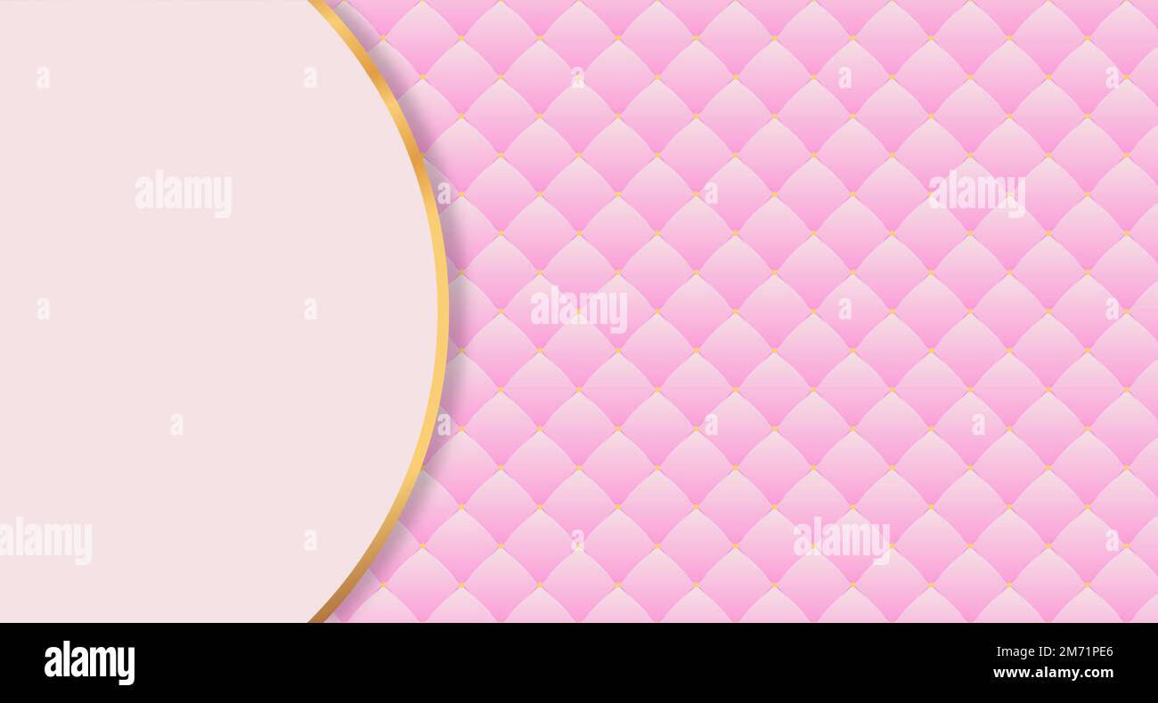 Arrière-plan luxueux avec motif matelassé rose. Texture rose de luxe. Élégante texture en cuir avec décoration en losange. Illustration vectorielle Illustration de Vecteur