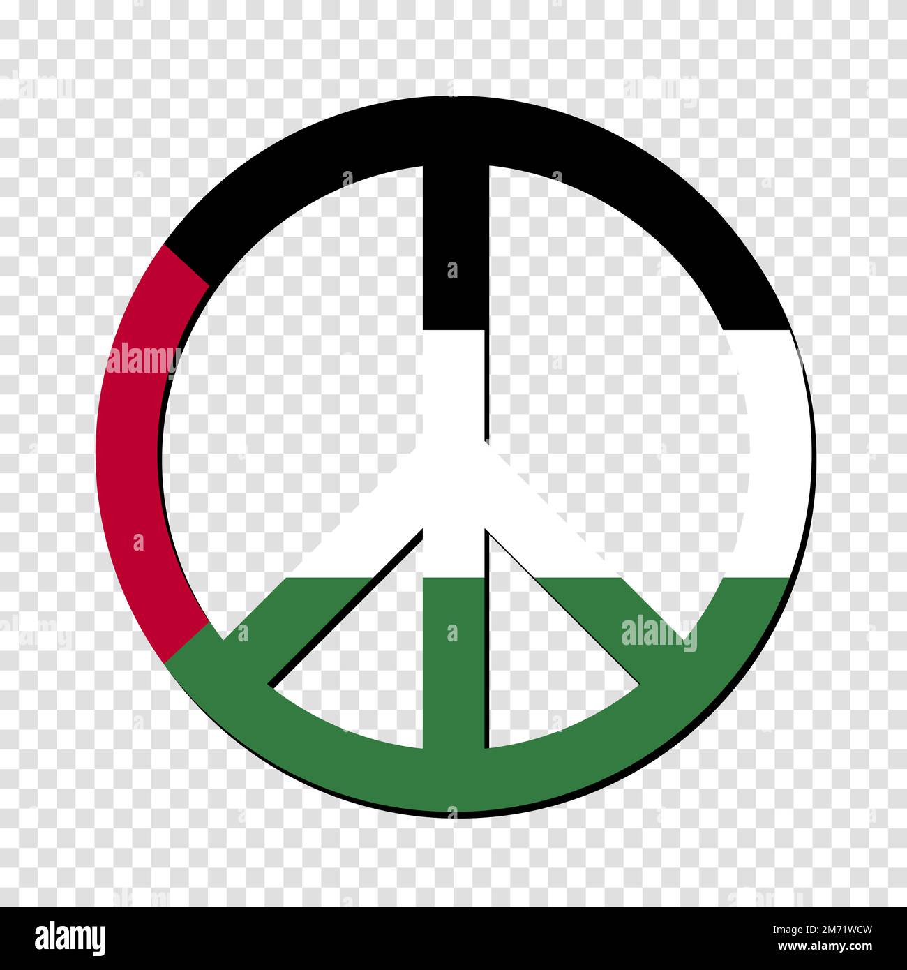 Symbole du drapeau de la Palestine dans la paix. Pas de guerre. Concept paisible. Illustration vectorielle Illustration de Vecteur