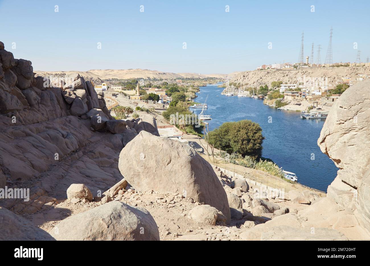 L'île Seheil d'Assouan, la plus connue pour la sculpture de la famine Banque D'Images