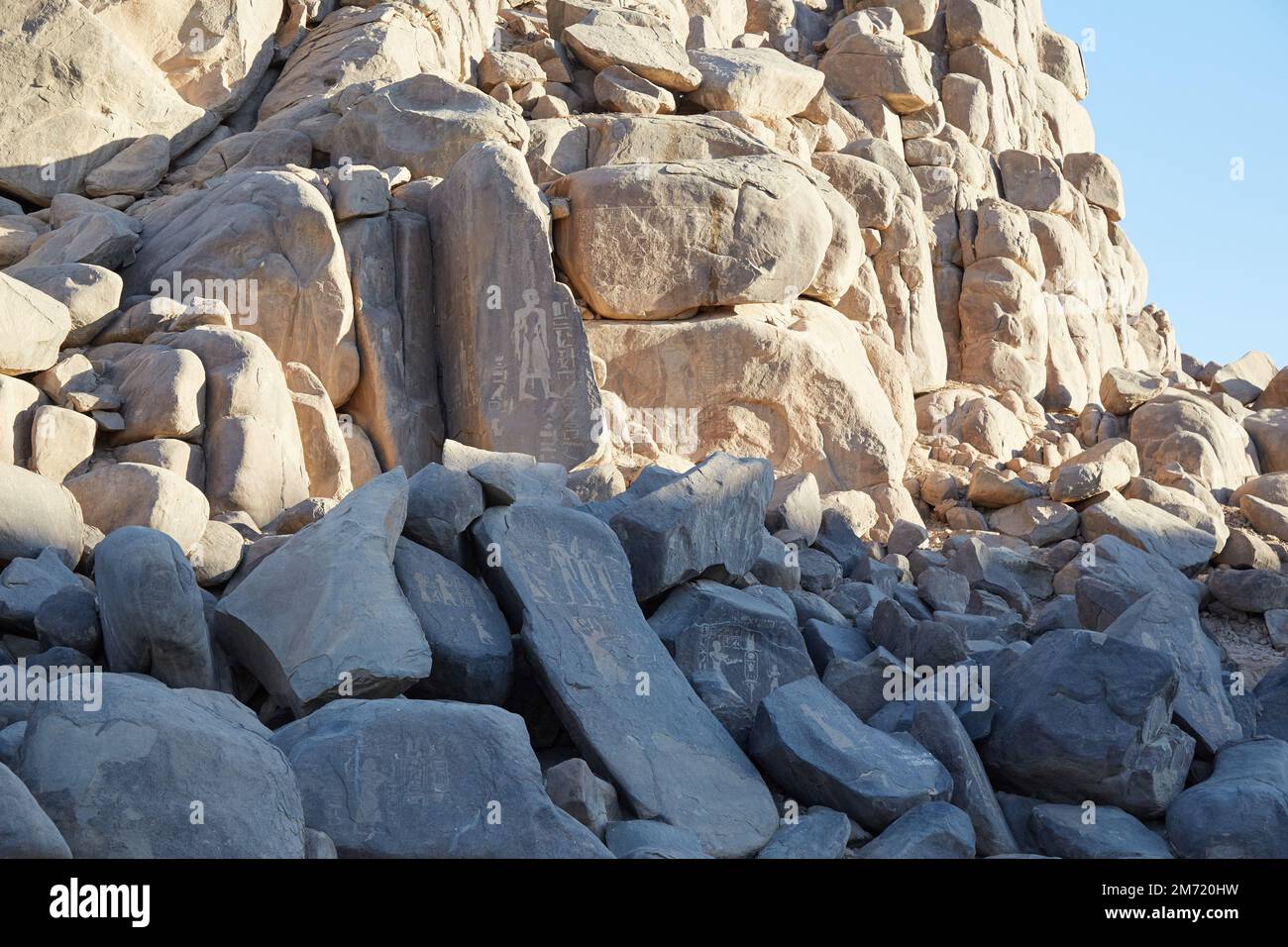 L'île Seheil d'Assouan, la plus connue pour la sculpture de la famine Banque D'Images