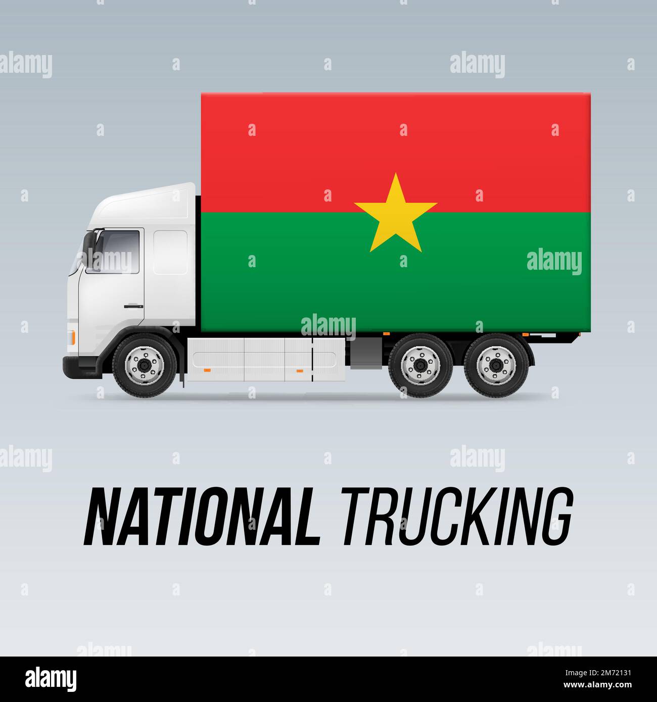 Symbole de camion de livraison nationale avec drapeau du Burkina Faso. Motif drapeau et icône National Trucking Illustration de Vecteur
