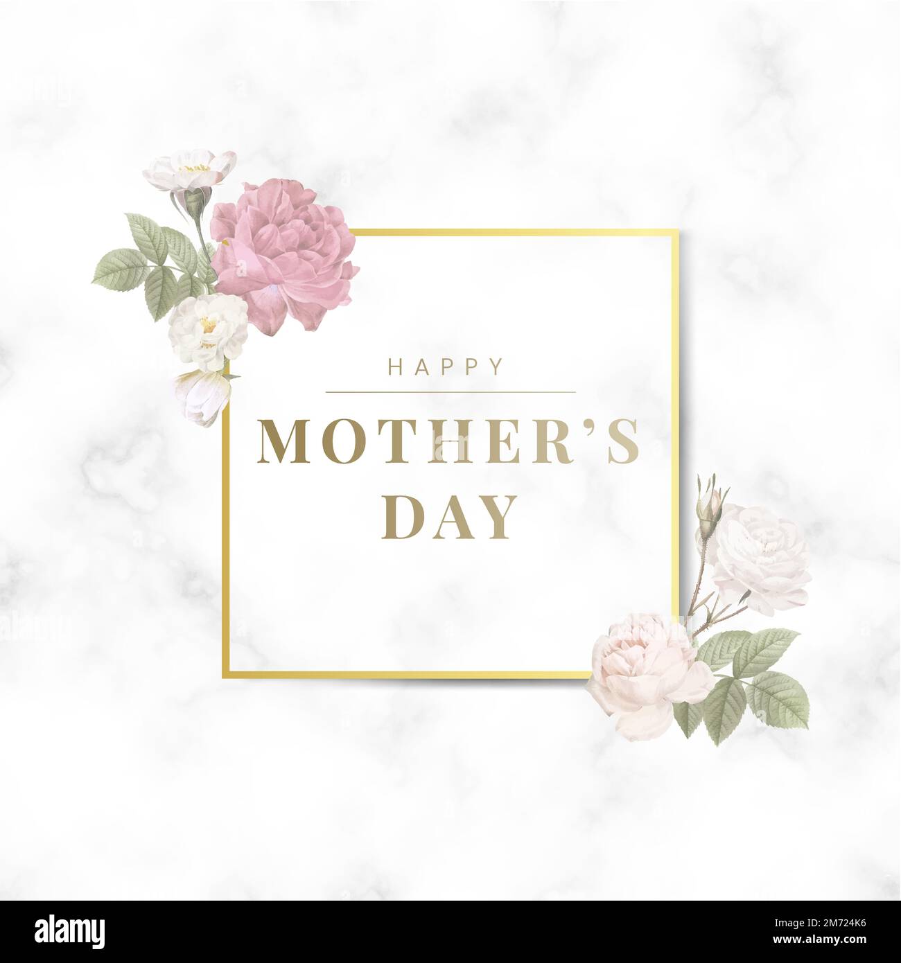 Vecteur carré de l'écusson Happy Mother's Day Illustration de Vecteur