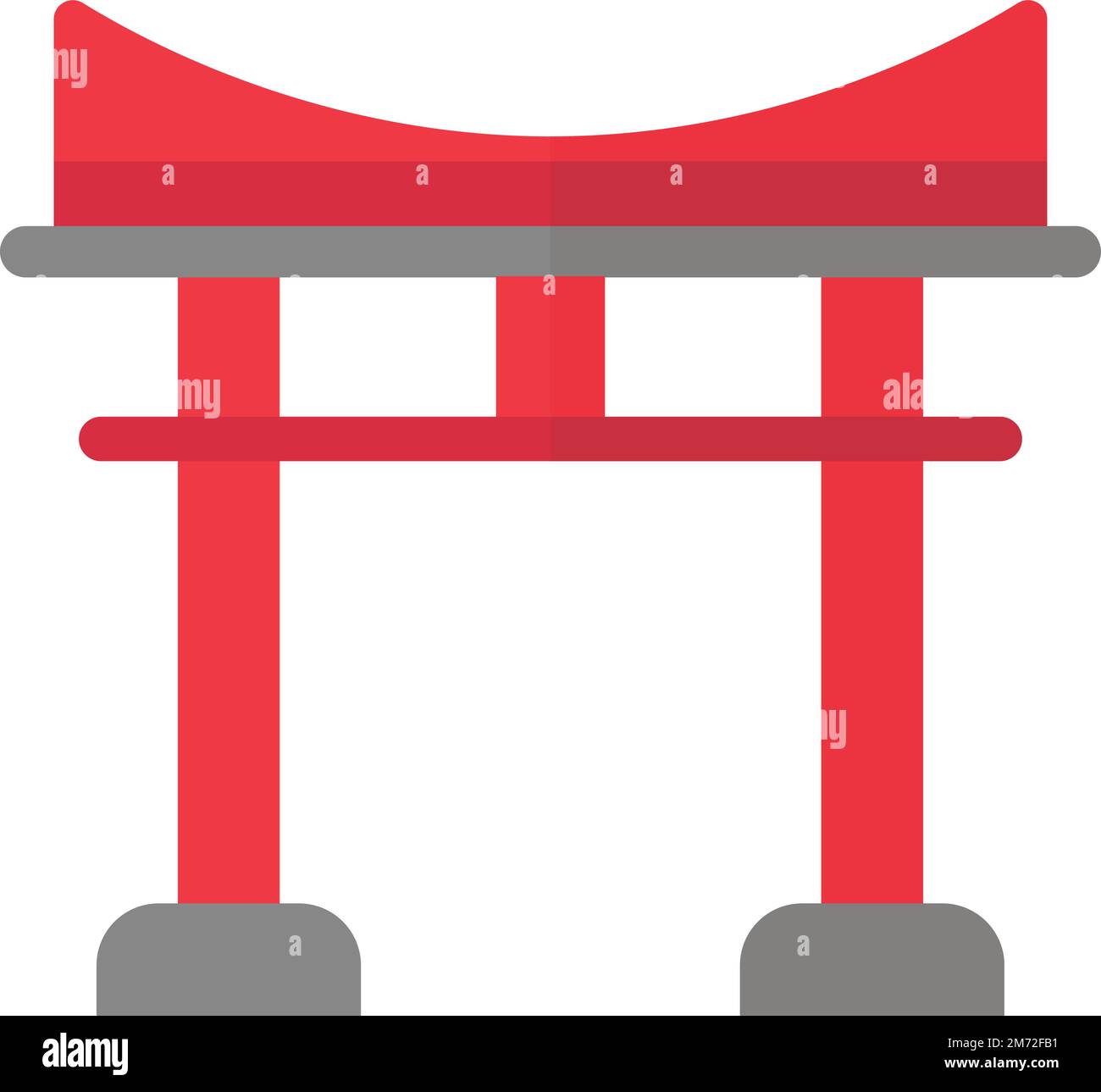 Illustration de l'arche du temple japonais dans un style minimaliste isolé sur fond Illustration de Vecteur
