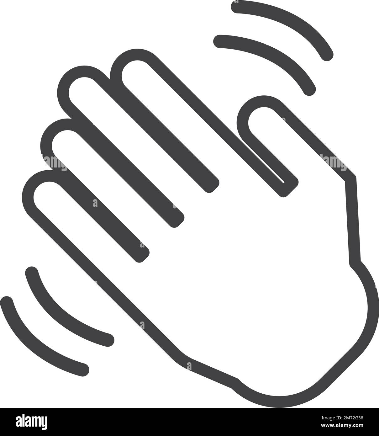 illustration de la main onduleuse dans un style minimal isolé sur l'arrière-plan Illustration de Vecteur