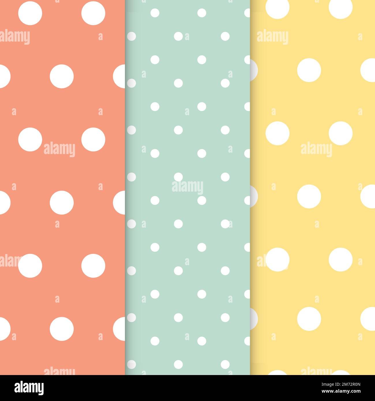 Ensemble de motifs vectoriels à pois pastel sans coutures Illustration de Vecteur