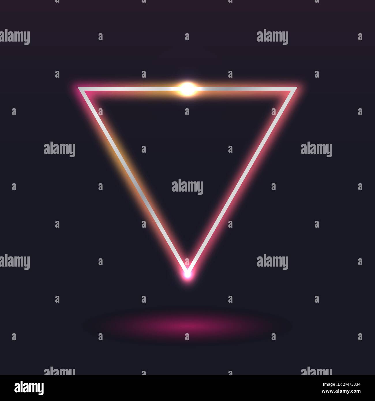 Logo rétro en forme de triangle néon Illustration de Vecteur