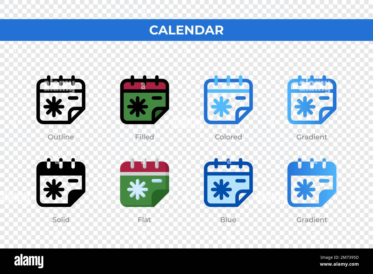 Icônes de calendrier dans un style différent. Icônes de calendrier définies. Symbole de congé. Différentes icônes de style sont définies. Illustration vectorielle Illustration de Vecteur